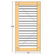 Oblon din lemn esenta pin, deschidere stanga, feronerie standard, lamele fixe, fara toc, un canat, 500 mm x 1000 mm