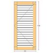 Oblon din lemn esenta pin, deschidere dreapta, feronerie standard, lamele fixe, fara toc, un canat, 500 mm x 1100 mm