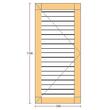 Oblon din lemn esenta pin, deschidere stanga, feronerie standard, lamele fixe, fara toc, un canat, 500 mm x 1100 mm