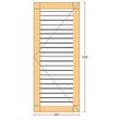 Oblon din lemn esenta pin, deschidere dreapta, feronerie standard, lamele fixe, fara toc, un canat, 500 mm x 1200 mm