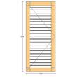 Oblon din lemn esenta pin, deschidere stanga, feronerie standard, lamele fixe, fara toc, un canat, 500 mm x 1200 mm