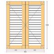 Oblon din lemn esenta pin, deschidere dreapta, feronerie standard, lamele fixe, fara toc, doua canate, 800 mm x 1000 mm