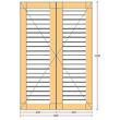 Oblon din lemn esenta pin, deschidere stanga, feronerie standard, lamele fixe, fara toc, doua canate, 800 mm x 1200 mm