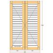 Oblon din lemn esenta pin, deschidere dreapta, feronerie standard, lamele fixe, fara toc, doua canate, 800 mm x 1300 mm