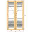 Oblon din lemn esenta pin, deschidere dreapta, feronerie standard, lamele fixe, fara toc, doua canate, 800 mm x 1400 mm