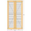 Oblon din lemn esenta pin, deschidere dreapta, feronerie standard, lamele fixe, fara toc, doua canate, 800 mm x 1500 mm