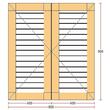 Oblon din lemn esenta pin, deschidere dreapta, feronerie standard, lamele fixe, fara toc, doua canate, 800 mm x 900 mm