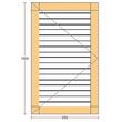 Oblon din lemn esenta pin, deschidere stanga, feronerie standard, lamele fixe, fara toc, un canat, 600 mm x 1000 mm