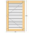 Oblon din lemn esenta pin, deschidere dreapta, feronerie standard, lamele fixe, fara toc, un canat, 600 mm x 1000 mm