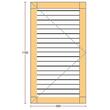 Oblon din lemn esenta pin, deschidere stanga, feronerie standard, lamele fixe, fara toc, un canat, 600 mm x 1100 mm