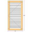 Oblon din lemn esenta pin, deschidere dreapta, feronerie standard, lamele fixe, fara toc, un canat, 600 mm x 1200 mm