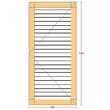 Oblon din lemn esenta pin, deschidere dreapta, feronerie standard, lamele fixe, fara toc, un canat, 600 mm x 1300 mm
