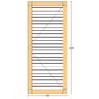 Oblon din lemn esenta pin, deschidere dreapta, feronerie standard, lamele fixe, fara toc, un canat, 600 mm x 1400 mm