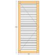 Oblon din lemn esenta pin, deschidere stanga, feronerie standard, lamele fixe, fara toc, un canat, 600 mm x 1500 mm