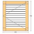 Oblon din lemn esenta pin, deschidere dreapta, feronerie standard, lamele fixe, fara toc, un canat, 600 mm x 700 mm