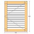 Oblon din lemn esenta pin, deschidere dreapta, feronerie standard, lamele fixe, fara toc, un canat, 600 mm x 800 mm