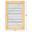 Oblon din lemn esenta pin, deschidere dreapta, feronerie standard, lamele fixe, fara toc, un canat, 600 mm x 900 mm