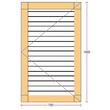 Oblon din lemn esenta pin, deschidere dreapta, feronerie standard, lamele fixe, fara toc, un canat, 700 mm x 1000 mm