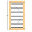 Oblon din lemn esenta pin, deschidere stanga, feronerie standard, lamele fixe, fara toc, un canat, 700 mm x 1100 mm
