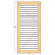 Oblon din lemn esenta pin, deschidere stanga, feronerie standard, lamele fixe, fara toc, un canat, 700 mm x 1300 mm