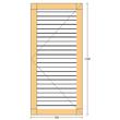 Oblon din lemn esenta pin, deschidere dreapta, feronerie standard, lamele fixe, fara toc, un canat, 700 mm x 1300 mm