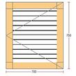 Oblon din lemn esenta pin, deschidere dreapta, feronerie standard, lamele fixe, fara toc, un canat, 700 mm x 700 mm