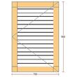 Oblon din lemn esenta pin, deschidere dreapta, feronerie standard, lamele fixe, fara toc, un canat, 700 mm x 900 mm
