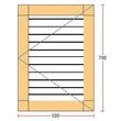 Oblon din lemn esenta pin, deschidere dreapta, feronerie standard, lamele fixe, fara toc, un canat, 500 mm x 700 mm