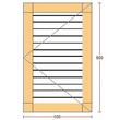Oblon din lemn esenta pin, deschidere dreapta, feronerie standard, lamele fixe, fara toc, un canat, 500 mm x 800 mm