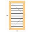 Oblon din lemn esenta pin, deschidere stanga, feronerie standard, lamele fixe, fara toc, un canat, 500 mm x 900 mm