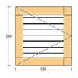 Oblon din lemn esenta pin, deschidere stanga, feronerie standard, lamele fixe, fara toc, un canat, 500 mm x 500 mm