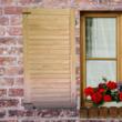 Oblon din lemn esenta pin, deschidere stanga, feronerie standard, lamele fixe, fara toc, un canat, 500 mm x 500 mm