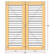Oblon din lemn esenta pin, deschidere stanga, feronerie standard, lamele fixe, fara toc, doua canate, 900 mm x 1100 mm