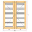 Oblon din lemn esenta pin, deschidere dreapta, feronerie standard, lamele fixe, fara toc, doua canate, 1000 mm x 1100 mm