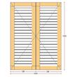 Oblon din lemn esenta pin, deschidere dreapta, feronerie standard, lamele fixe, fara toc, doua canate, 1000 mm x 1200 mm
