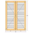 Oblon din lemn esenta pin, deschidere dreapta, feronerie standard, lamele fixe, fara toc, doua canate, 900 mm x 1300 mm