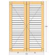 Oblon din lemn esenta pin, deschidere stanga, feronerie standard, lamele fixe, fara toc, doua canate, 1000 mm x 1300 mm