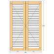 Oblon din lemn esenta pin, deschidere stanga, feronerie standard, lamele fixe, fara toc, doua canate, 900 mm x 1400 mm
