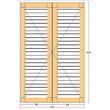 Oblon din lemn esenta pin, deschidere dreapta, feronerie standard, lamele fixe, fara toc, doua canate, 1000 mm x 1400 mm
