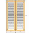 Oblon din lemn esenta pin, deschidere stanga, feronerie standard, lamele fixe, fara toc, doua canate, 900 mm x 1500 mm